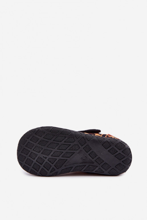 Zapatillas infantiles Milami con cierres adhesivos y patrones de leopardo en amarillo y negro Jasimrra