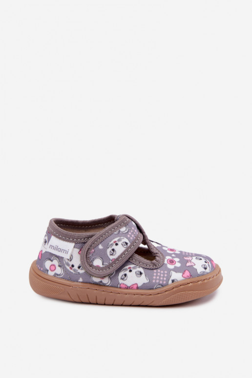 Zapatillas infantiles con cierres adhesivos Milami grises Talirae