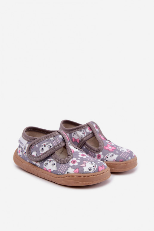 Zapatillas infantiles con cierres adhesivos Milami grises Talirae