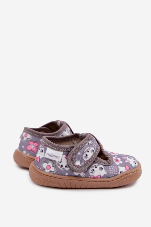 Zapatillas infantiles con cierres adhesivos Milami grises Talirae