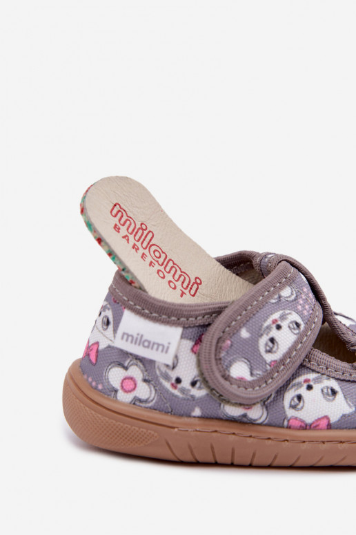 Zapatillas infantiles con cierres adhesivos Milami grises Talirae