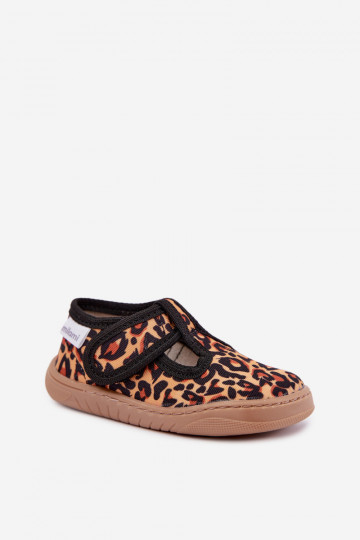 Zapatillas infantiles con cierres adhesivos Milami estampado de leopardo amarillo-negro Talirae