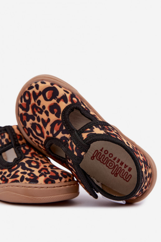 Zapatillas infantiles con cierres adhesivos Milami estampado de leopardo amarillo-negro Talirae