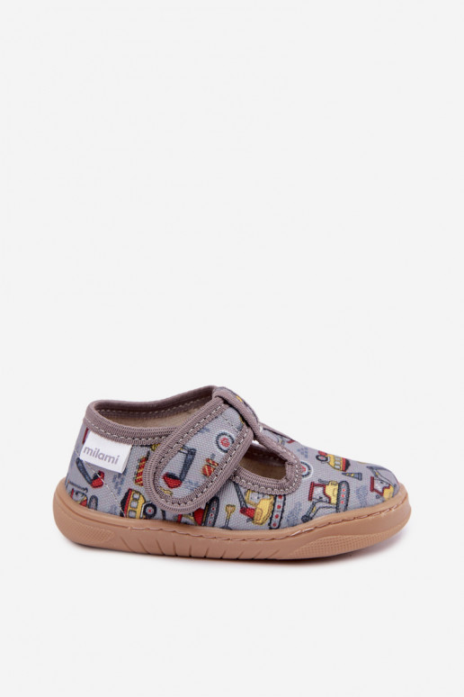 Zapatillas infantiles con cierres adhesivos Milami grises Talirae