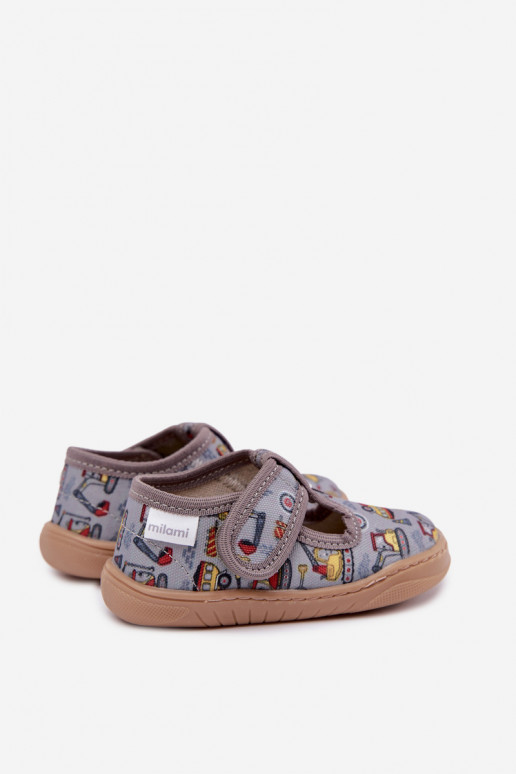 Zapatillas infantiles con cierres adhesivos Milami grises Talirae