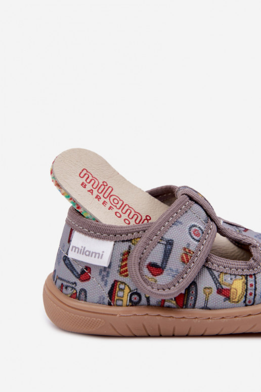 Zapatillas infantiles con cierres adhesivos Milami grises Talirae