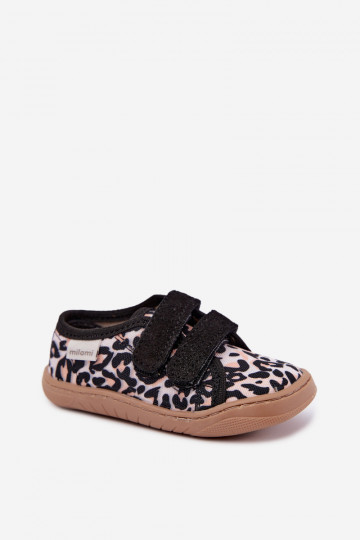 Zapatillas infantiles con estampado de leopardo Milami color arena Saphira