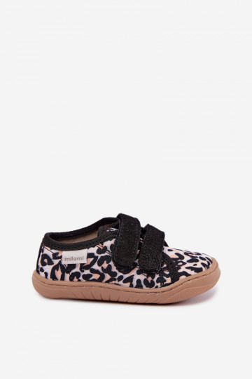Zapatillas infantiles con estampado de leopardo Milami color arena Saphira 2