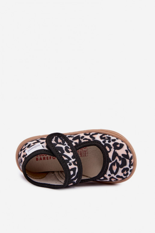 Bailarinas infantiles con estampado de leopardo color arena Caelia