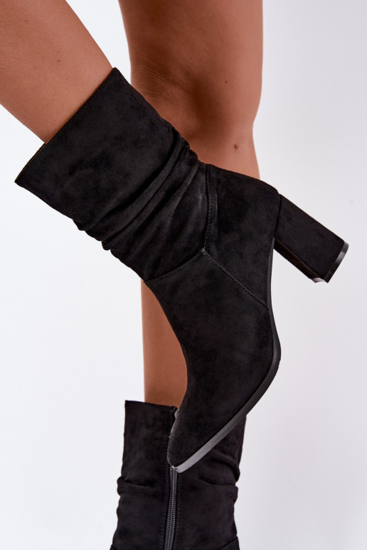 Botines de mujer cálidos con parte superior curva negra Dalessia