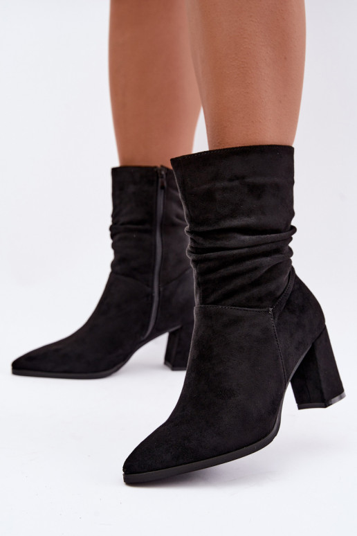 Botines de mujer cálidos con parte superior curva negra Dalessia
