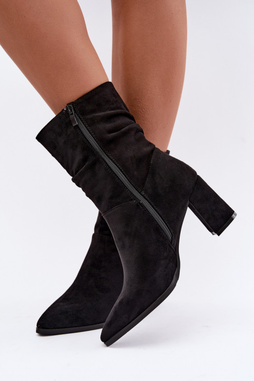 Botines de mujer cálidos con parte superior curva negra Dalessia