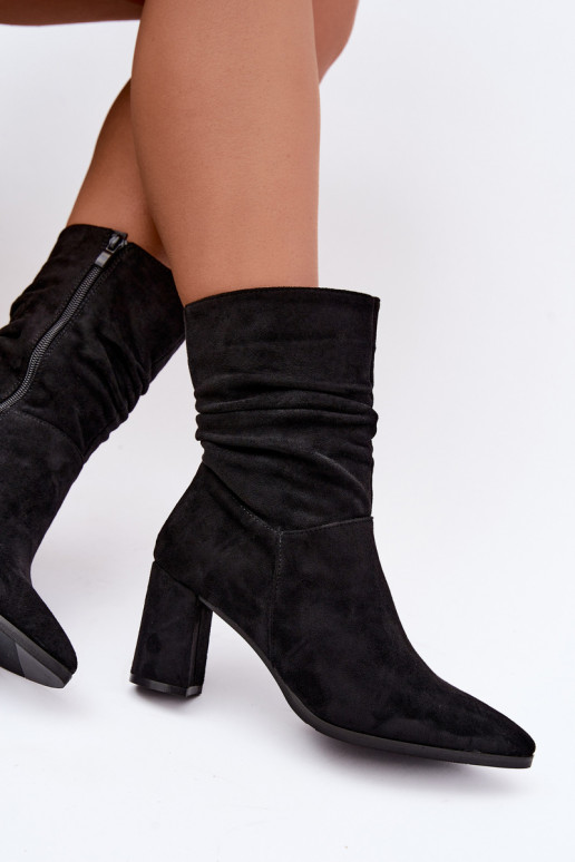 Botines de mujer cálidos con parte superior curva negra Dalessia