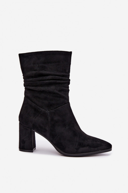 Botines de mujer cálidos con parte superior curva negra Dalessia