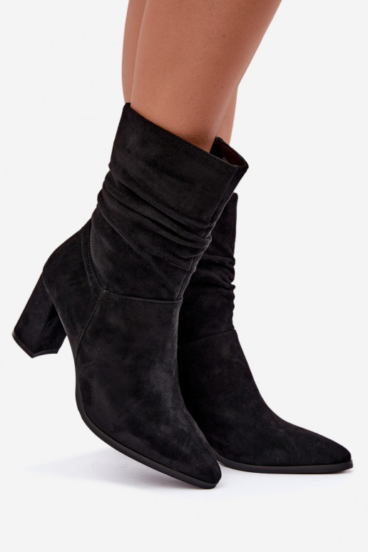 Botines de mujer cálidos con parte superior curva negra Dalessia