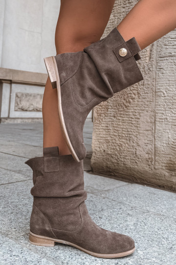 Zapatos de mujer de ante sintético con volantes Zazoo 4210 en color marrón