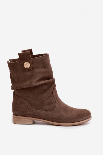 Zapatos de mujer de ante sintético con volantes Zazoo 4210 en color marrón 2