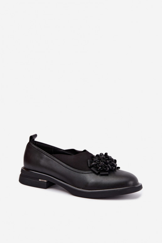 Zapatos de cuero para mujer con adornos negros T.Sokolski
