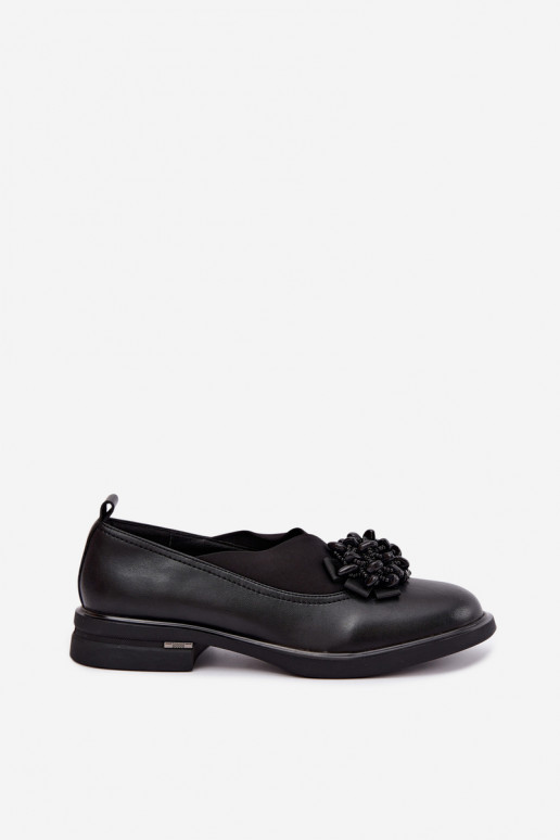 Zapatos de cuero para mujer con adornos negros T.Sokolski