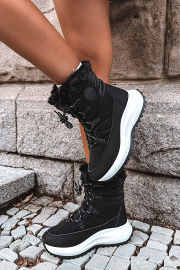Botas de nieve para mujer con plataforma y pelo negro Big Star