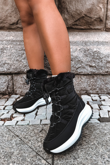 Botas de nieve para mujer con plataforma y pelo negro Big Star 2