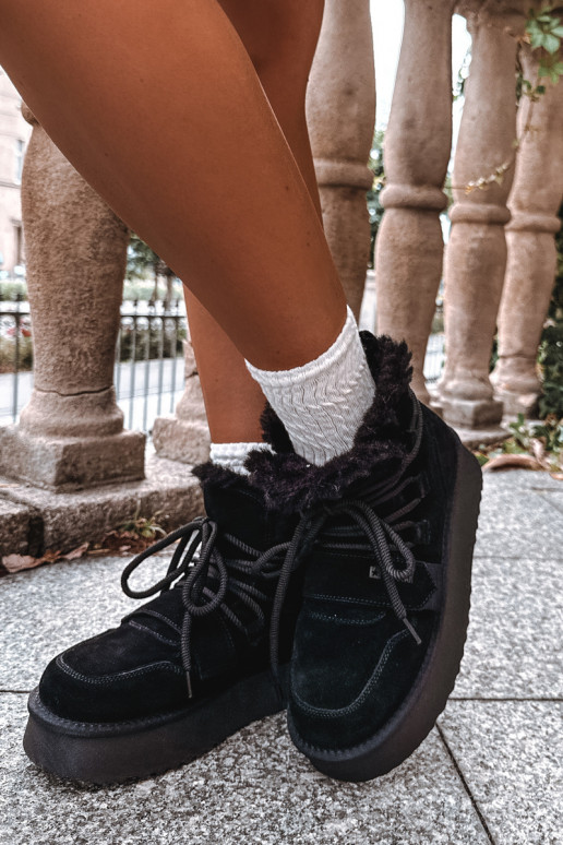 Botas de nieve de ante para mujer color negro Big Star
