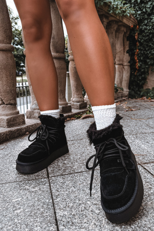 Botas de nieve de ante para mujer color negro Big Star