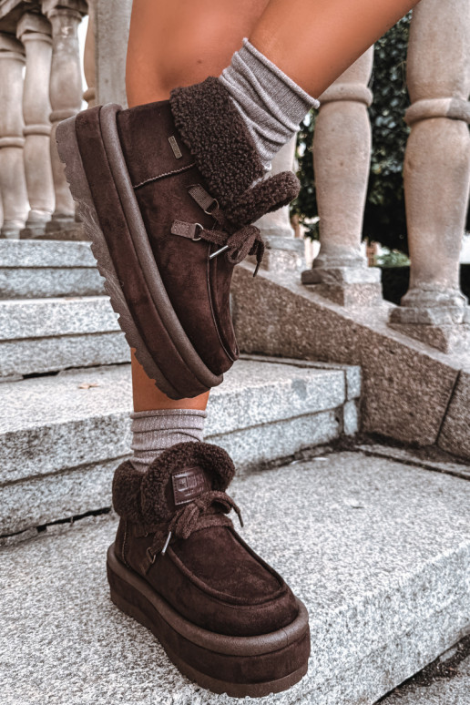 botas de nieve con plataforma y aislamiento Big Star UU274214 color chocolate