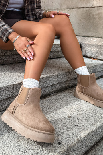botas de nieve para mujeres con plataforma Big Star UU274173 color arena