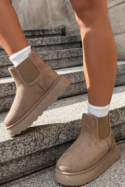 botas de nieve para mujeres con plataforma Big Star UU274173 color arena