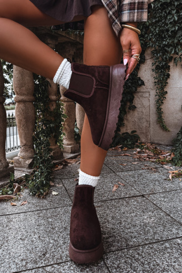 botas de nieve para mujeres con plataforma Big Star UU274174 color chocolate 2