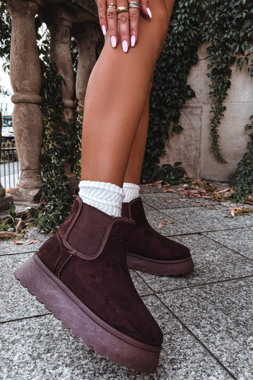 botas de nieve para mujeres con plataforma Big Star UU274174 color chocolate
