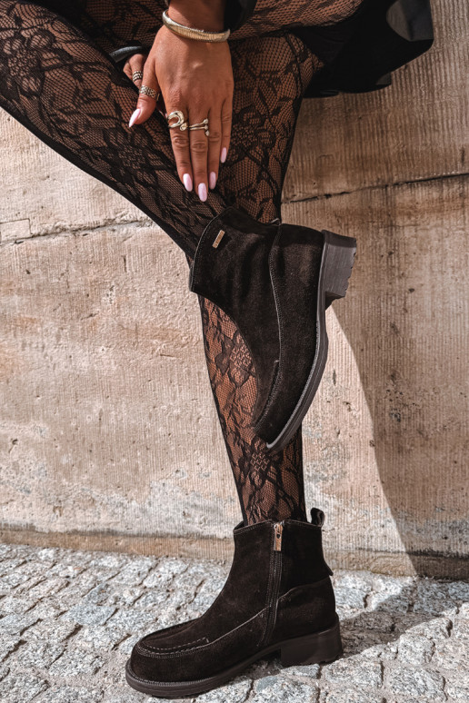 botas aisladas de ante natural para mujeres Big Star UU274602 color chocolate