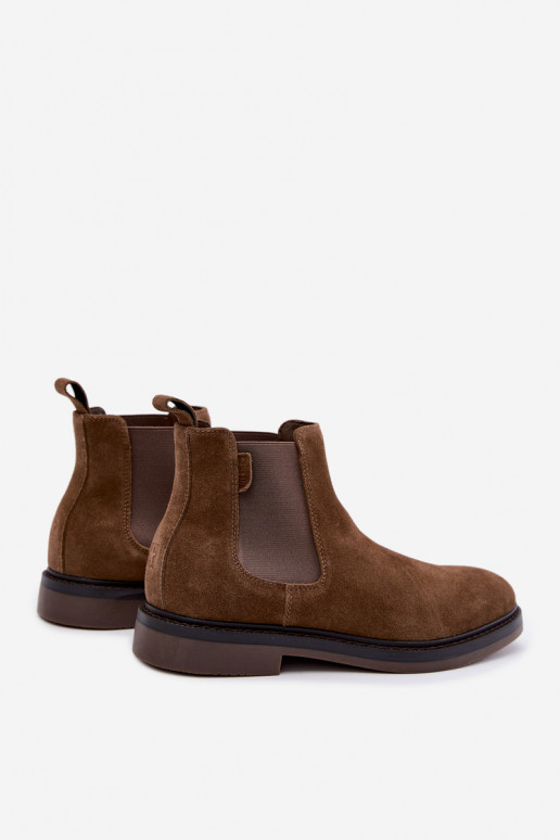 botines elegantes para hombres de ante sintético Big Star UU174277 en color caqui