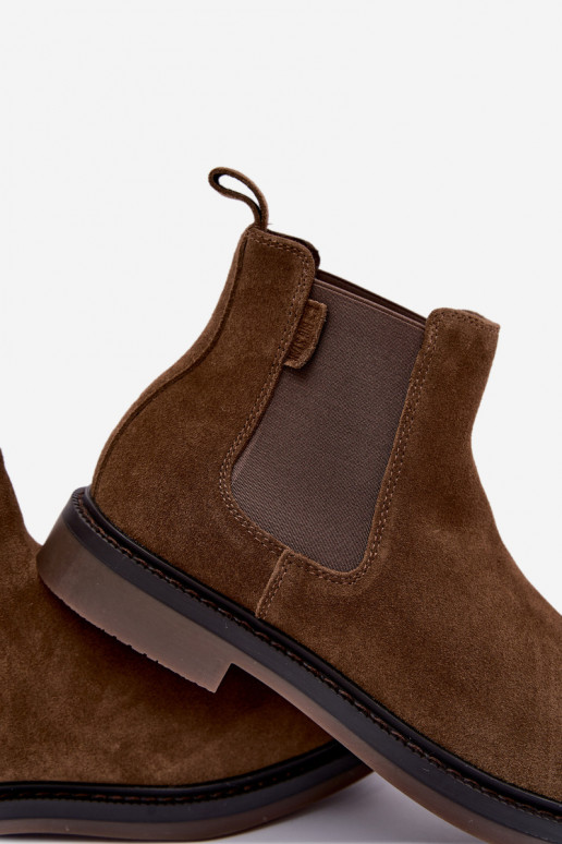 botines elegantes para hombres de ante sintético Big Star UU174277 en color caqui