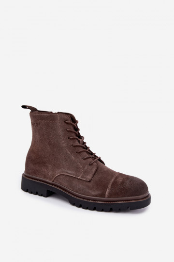 zapatos de ante para hombres Big Star UU174220 en color marrón