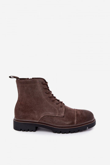 zapatos de ante para hombres Big Star UU174220 en color marrón 2