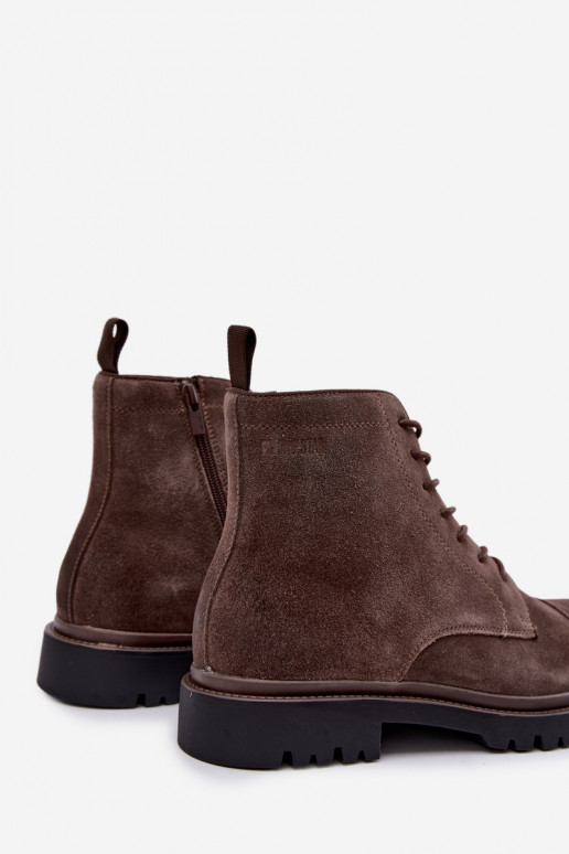 zapatos de ante para hombres Big Star UU174220 en color marrón
