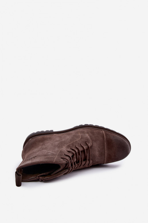zapatos de ante para hombres Big Star UU174220 en color marrón