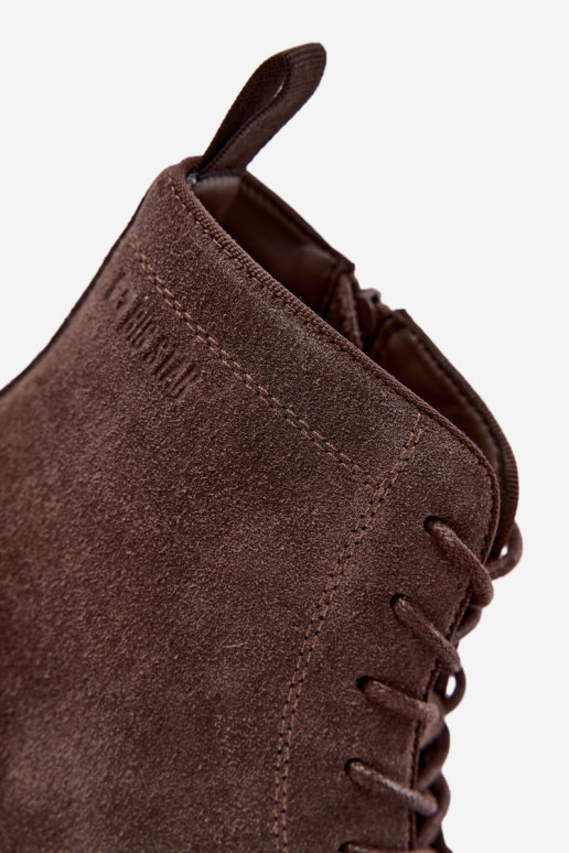 zapatos de ante para hombres Big Star UU174220 en color marrón