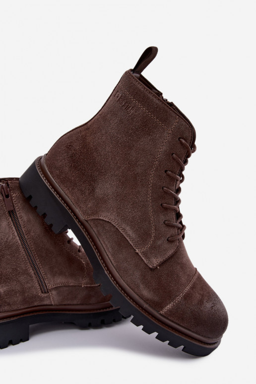 zapatos de ante para hombres Big Star UU174220 en color marrón