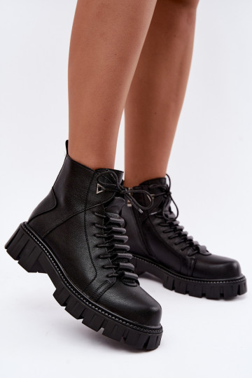 botines para mujeres con plataforma D&A JC62-1044 en negro 2