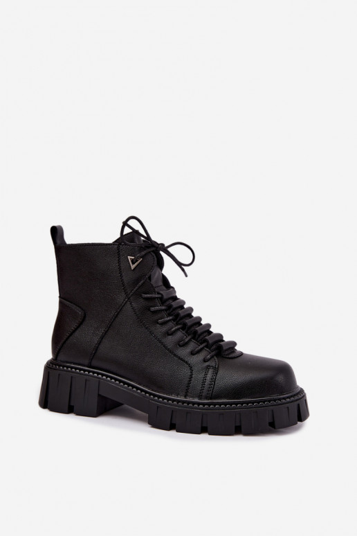 botines para mujeres con plataforma D&A JC62-1044 en negro