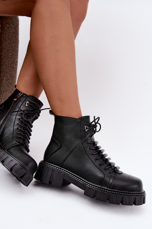 botines para mujeres con plataforma D&A JC62-1044 en negro