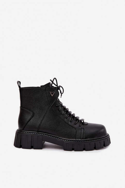 botines para mujeres con plataforma D&A JC62-1044 en negro