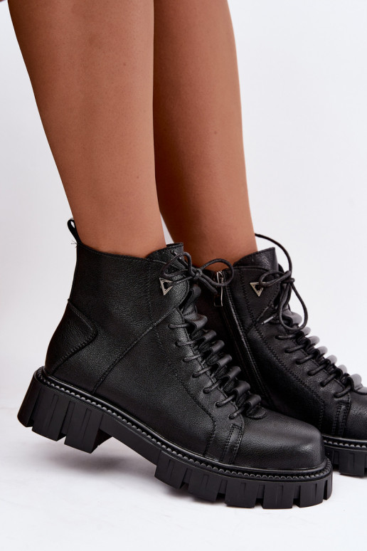 botines para mujeres con plataforma D&A JC62-1044 en negro