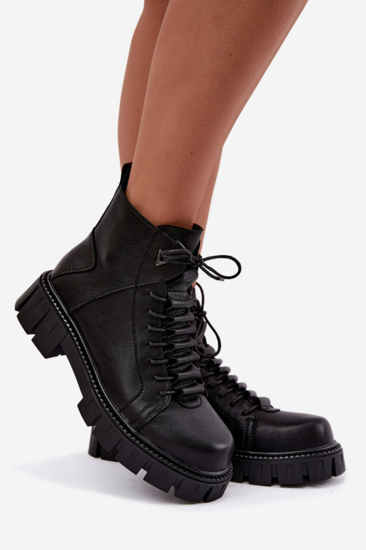 botines para mujeres con plataforma D&A JC62-1044 en negro