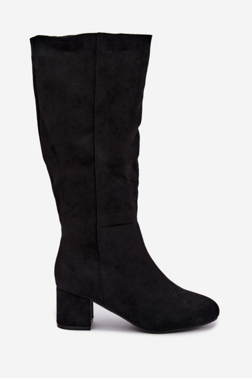 Botas largas para mujer forradas con tacones S.Barski HY62-8131 negro