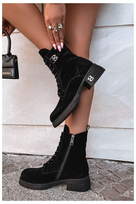 Zapatos cálidos para mujer de ante sintético en negro Vinceza 67044