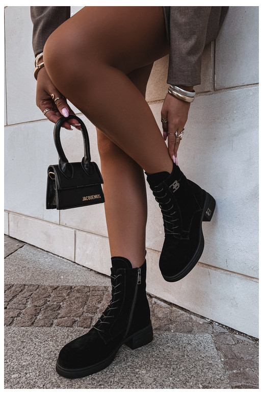 Zapatos cálidos para mujer de ante sintético en negro Vinceza 67044